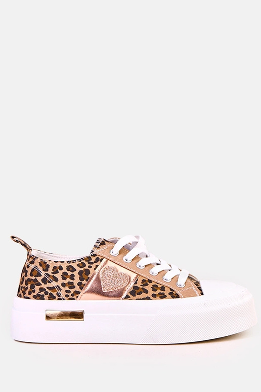 Tênis com estampa de leopardo em... Tênis com estampa de leopardo em...