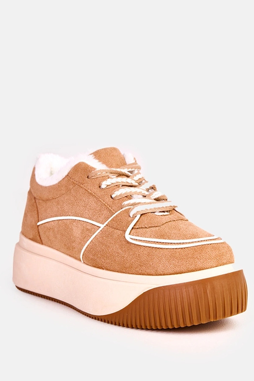 Tênis quentes marrons em plataforma...