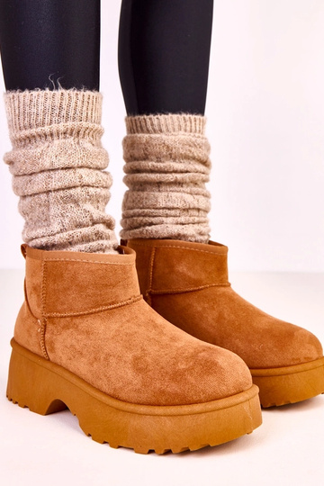 Botas de neve baixas marrons de suede sintético Joshua