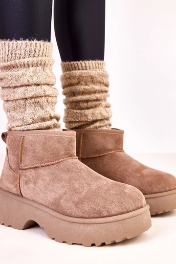 Botas de neve baixo escuro em camurça Joshua
