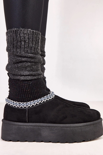 Botas de neve baixas pretas...