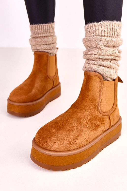 Botas de neve baixas marrons com...