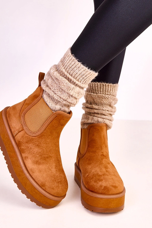 Botas de neve baixas marrons com...