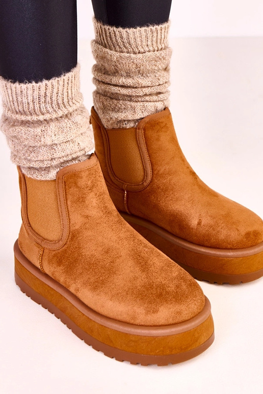 Botas de neve baixas marrons com...