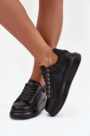 À modalo de tênis FemininoHabilitadoturalnej Skóry GOE OO2N4004 cor preta