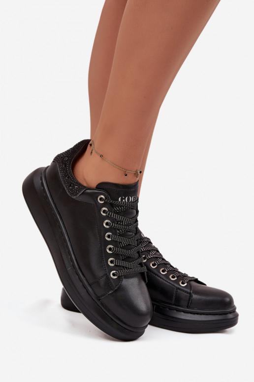 À modalo de tênis FemininoHabilitadoturalnej Skóry GOE OO2N4004 cor preta