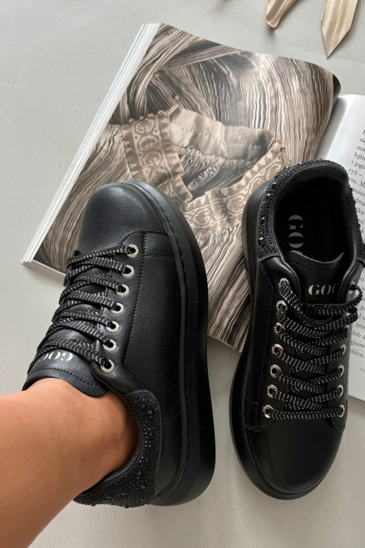 À modalo de tênis FemininoHabilitadoturalnej Skóry GOE OO2N4004 cor preta