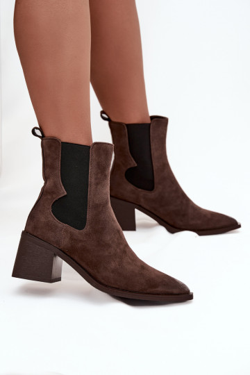 Pele de camurça Botas com aquecimento no interior Artiker 57C0047 cor marrom