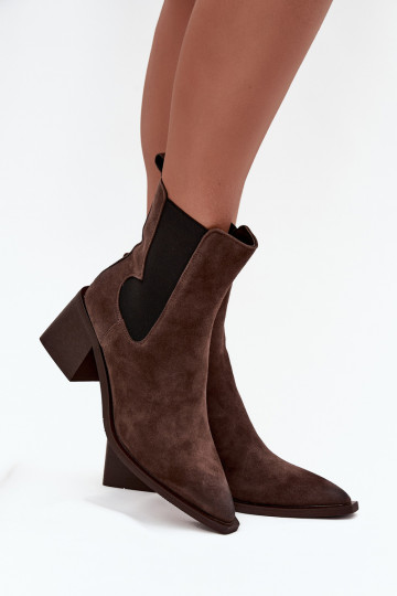 Pele de camurça Botas com aquecimento no interior Artiker 57C0047 cor marrom 2