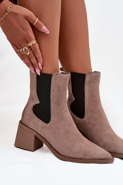 Pele de camurça Botas com aquecimento no interior Artiker 57C0045 bege