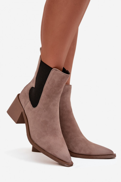 Pele de camurça Botas com aquecimento no interior Artiker 57C0045 bege