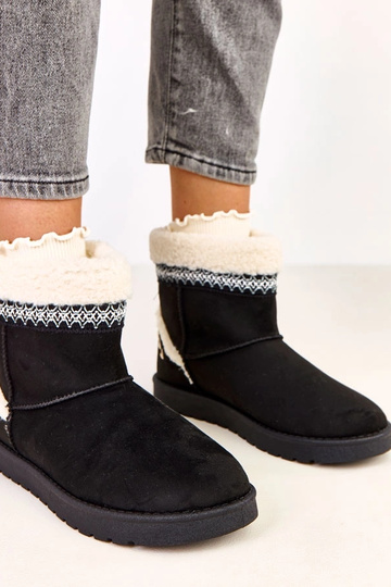 Botas de neve baixas pretas com bordado Sensila