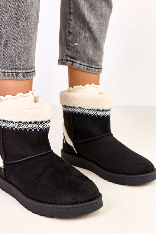 Botas de neve baixas pretas com... Botas de neve baixas pretas com...