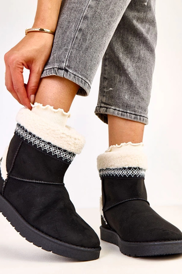 Botas de neve baixas pretas com bordado Sensila 2