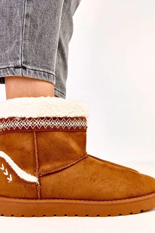 Botas de neve baixas caramelo com...