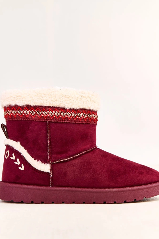 Botas de neve baixas bordô com... Botas de neve baixas bordô com...