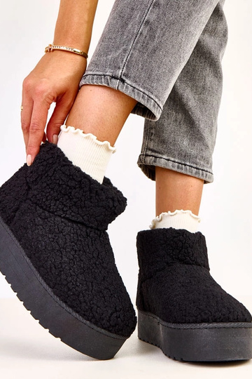 Botas de neve pretas com cano de pele de cordeiro Lasso 2