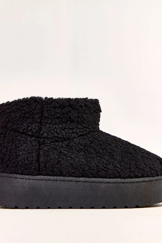 Botas de neve pretas com cano de pele...