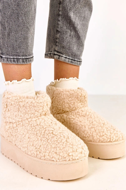 Botas de neve em tom areia com cano...