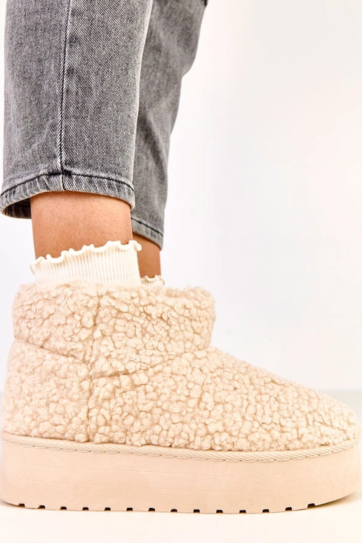 Botas de neve em tom areia com cano...