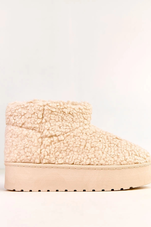 Botas de neve em tom areia com cano...