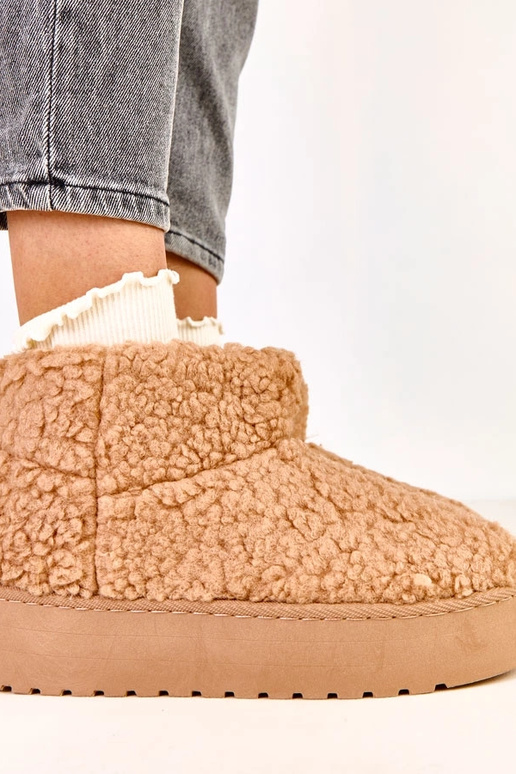 Botas de neve em tom marrom claro com...