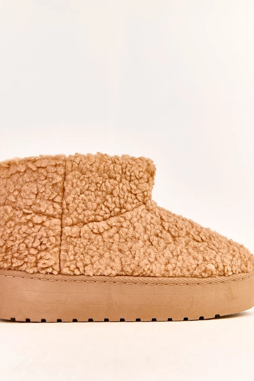 Botas de neve em tom marrom claro com...