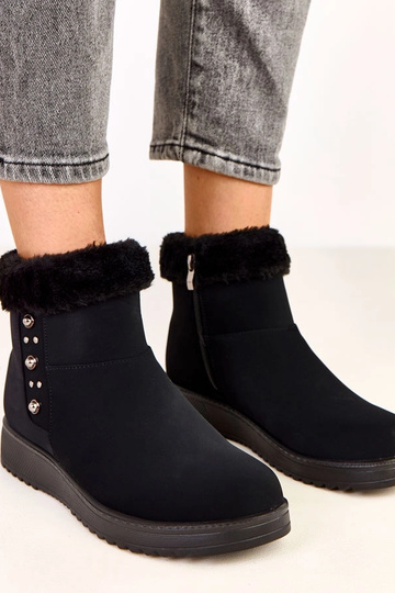 Botas aquecidas pretas de...