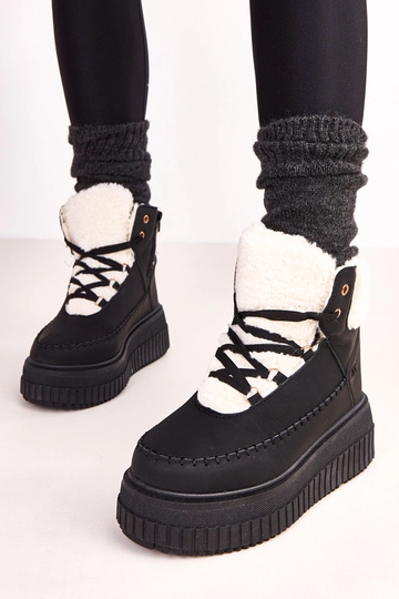 Botas esportivos quentes pretos com plataforma Lorraine 2