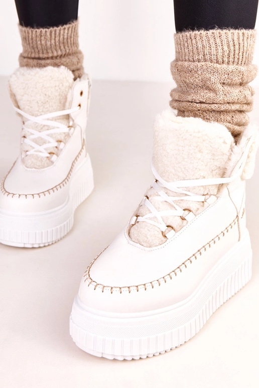 Botas esportivos quentes brancos com...