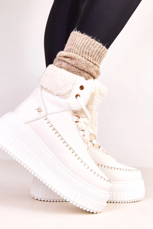 Botas esportivos quentes brancos com...