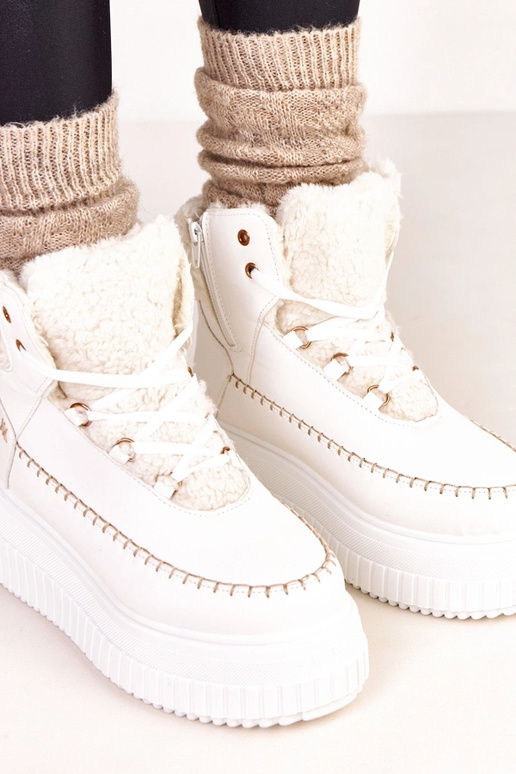 Botas esportivos quentes brancos com...