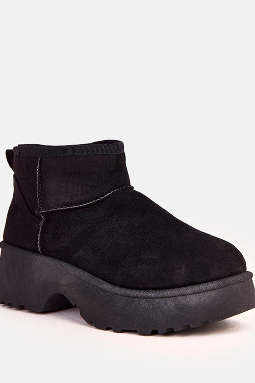 Botas baixas de inverno negras de... Botas baixas de inverno negras de...