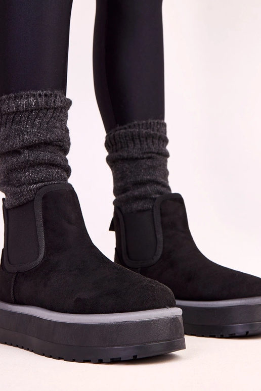 Botas baixas de inverno negras com...