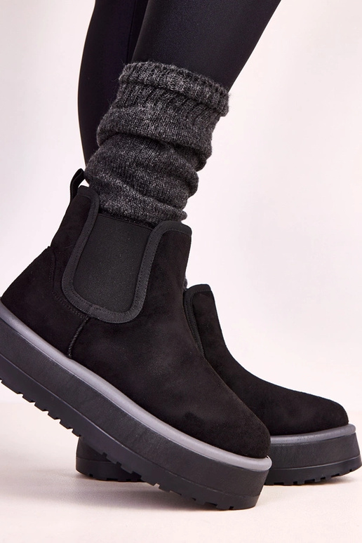 Botas baixas de inverno negras com...