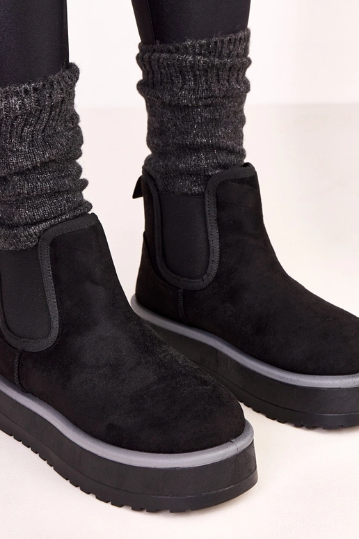 Botas baixas de inverno negras com...