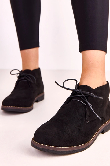 Botins femininos pretos de sola plana Lauda 2