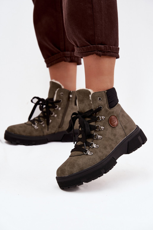 aquecimento sapato Feminino com uma plataforma cor cáqui Zaraine