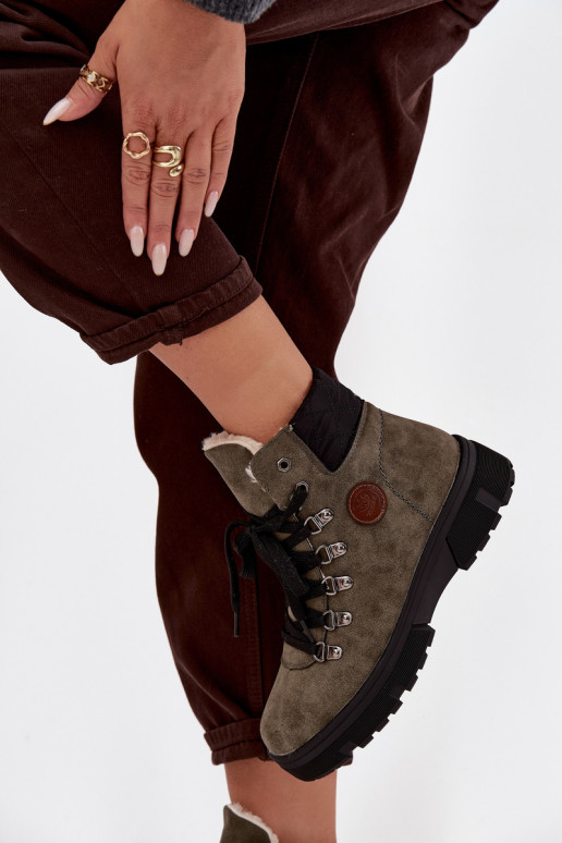 aquecimento sapato Feminino com uma plataforma cor cáqui Zaraine