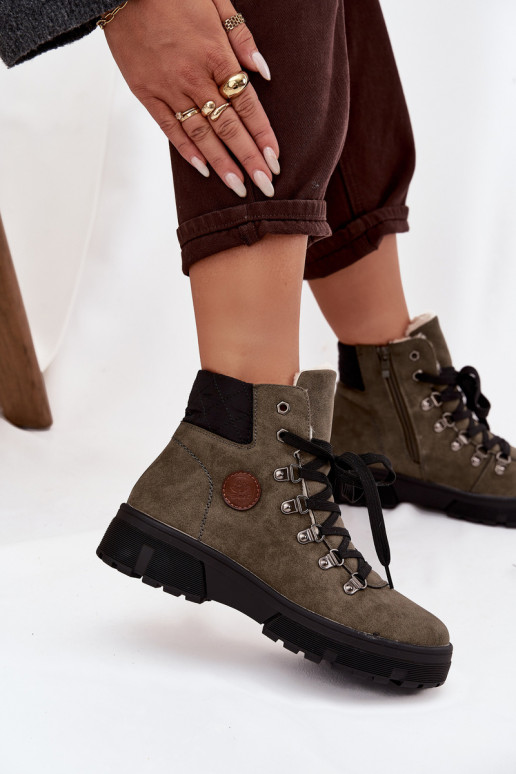 aquecimento sapato Feminino com uma plataforma cor cáqui Zaraine