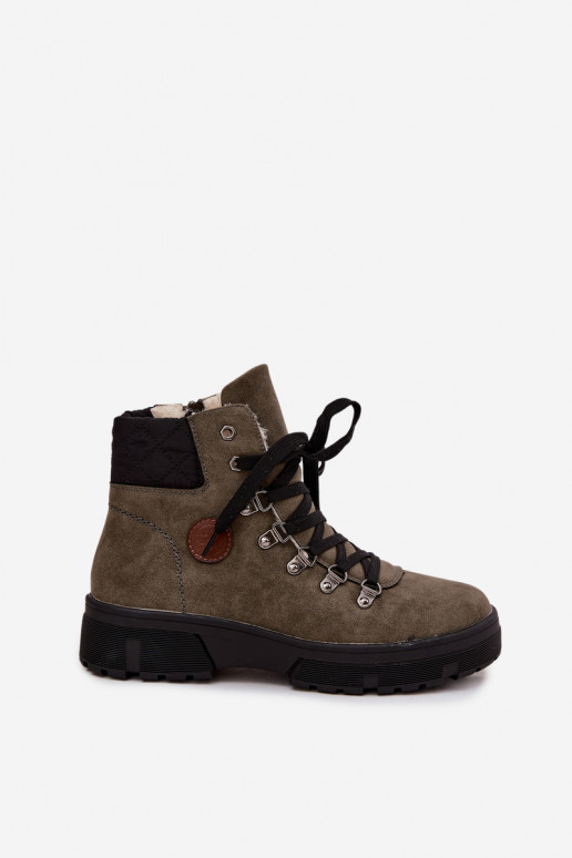 aquecimento sapato Feminino com uma plataforma cor cáqui Zaraine