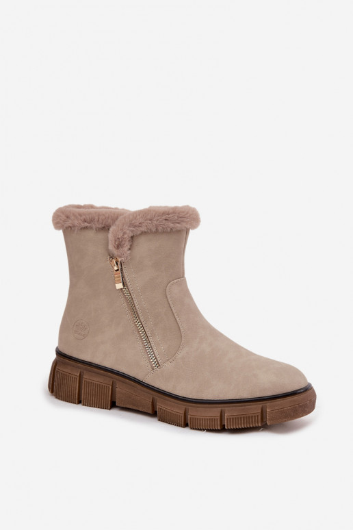 Botas de neve Feminino com uma plataforma com um casaco de pele bege Briselle Botas de neve Feminino com uma plataforma com um casaco de pele bege Briselle