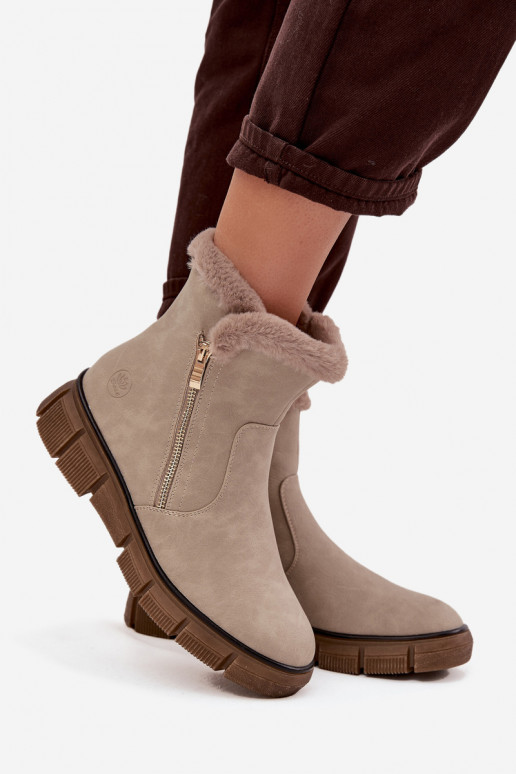 Botas de neve Feminino com uma plataforma com um casaco de pele bege Briselle Botas de neve Feminino com uma plataforma com um casaco de pele bege Briselle