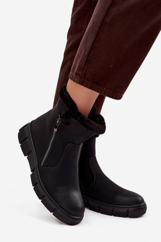 Botas de neve Feminino com uma plataforma com um casaco de pele cor preta Briselle Botas de neve Feminino com uma plataforma com um casaco de pele cor preta Briselle