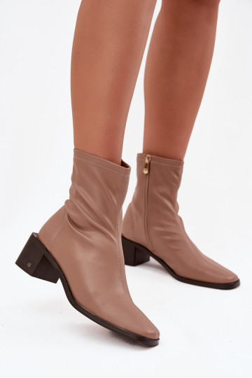 Feminino Botas com salto Vinceza 23-10791 bege 2