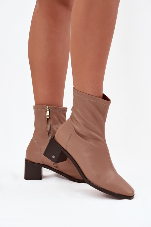 Feminino Botas com salto Vinceza 23-10791 bege Feminino Botas com salto Vinceza 23-10791 bege