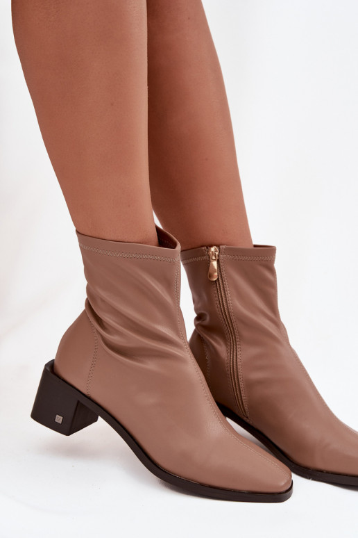 Feminino Botas com salto Vinceza 23-10791 bege Feminino Botas com salto Vinceza 23-10791 bege