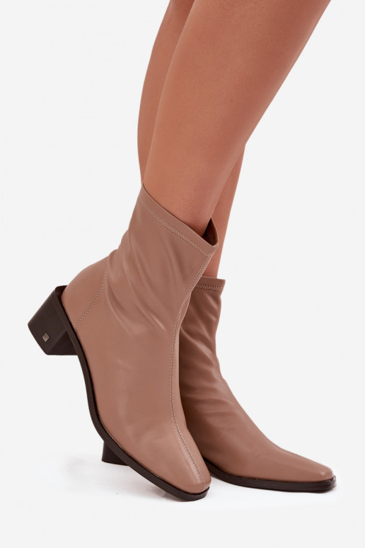 Feminino Botas com salto Vinceza 23-10791 bege Feminino Botas com salto Vinceza 23-10791 bege