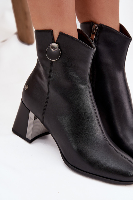 aquecimento BotasHabilitadoturalnej Skóry com salto Tem que serciejka K7203-04 cor preta aquecimento BotasHabilitadoturalnej Skóry com salto Tem que serciejka K7203-04 cor preta