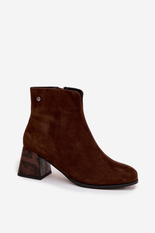 Pele de camurça Botas femininas Tem que serciejka K7202-02 CzekoladoParae Pele de camurça Botas femininas Tem que serciejka K7202-02 CzekoladoParae